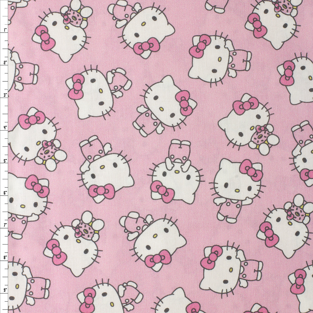 Hello Kitty Pink Sweet Quilter’s Cotton from Maywood Studio #30450 Fabric By The Yard